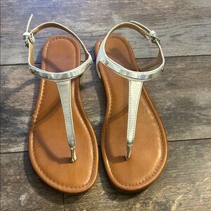 Stylish Silver and Tan Women's Sandals